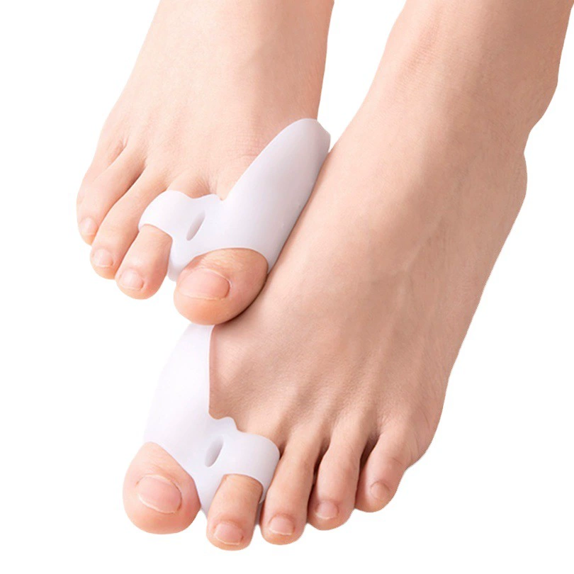 Двойной разделитель пальцев для большого пальца стопы, разделитель костяшек стопы, двойной кольцевой протектор для пальцев, защитный рукав из SEBS, корректор для вальгусной деформации большого пальца