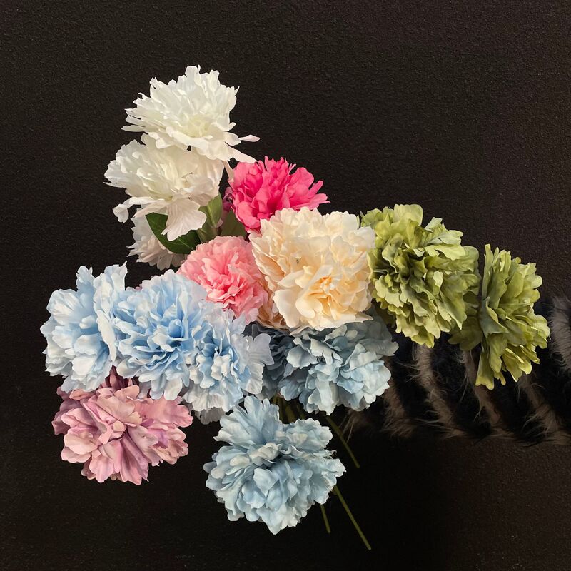 3 head hibiscus peony home decoration hotel window table ornaments floral design wedding hall flower row fake flowers