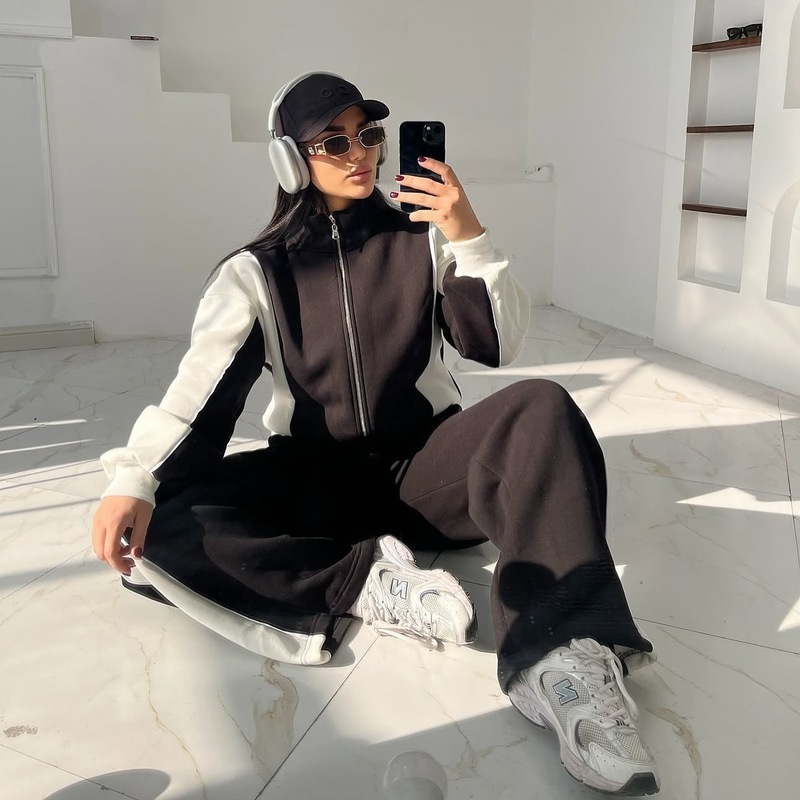 亚马逊ebay爆款热卖2025欧美外贸新款长袖休闲运动套装2件套女装|undefined