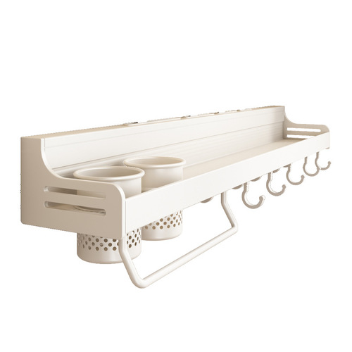 White kitchen rack without punching multifunctional seasoning knife holder wall-mounted storage cutting board seasoning rack