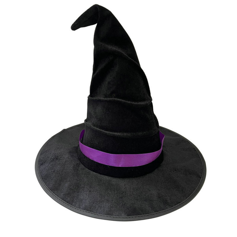 ハロウィン魔術師の帽子黒フランネル魔女帽子魔術師の帽子マジシャン魔女帽子パーティー帽子帽子|undefined