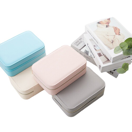 Cross-border portable jewelry box flip simple earrings stud ring storage Amazon multi-functional accessory storage box