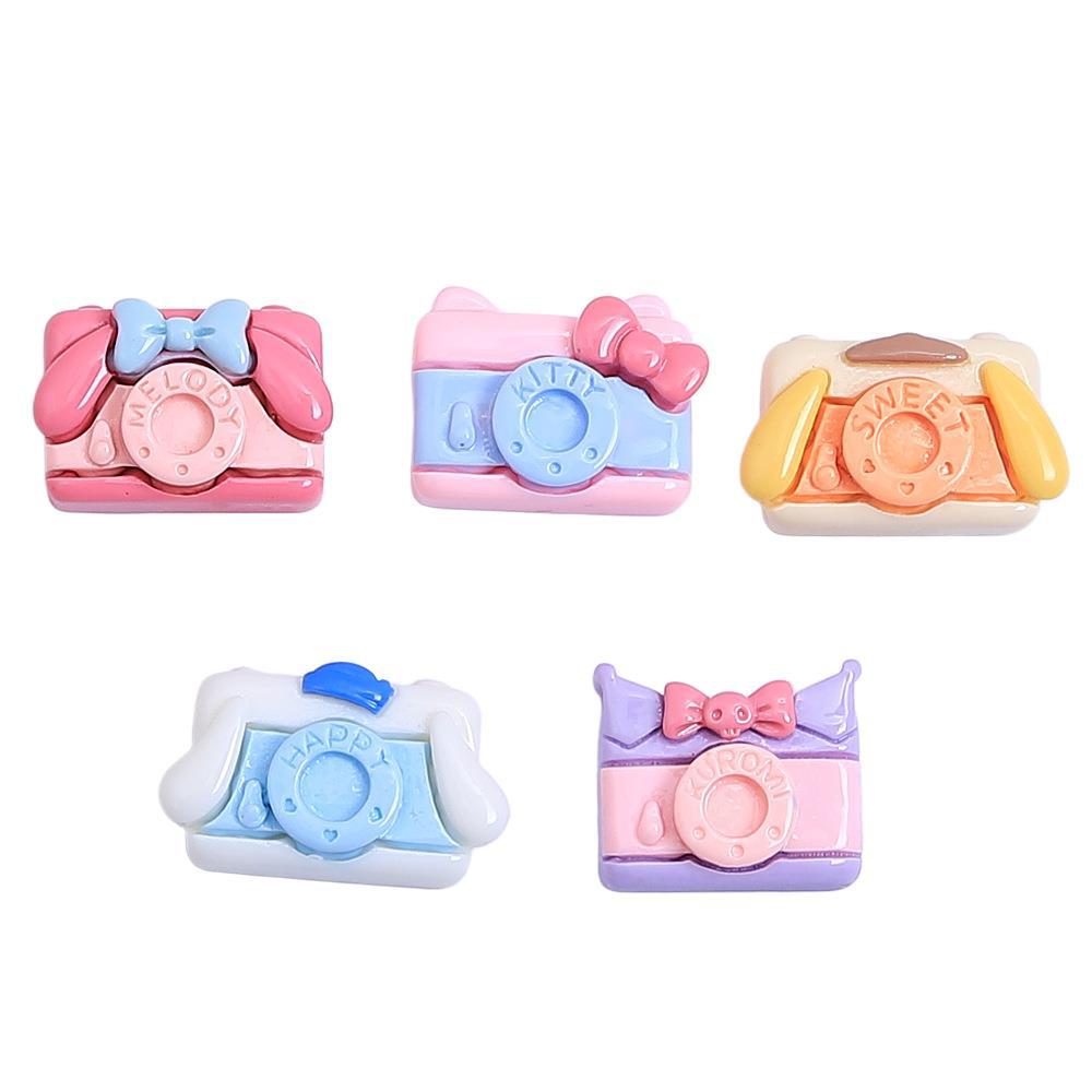 Dibujos animados pequeña cámara transmisión en vivo caliente DIY pegamento crema teléfono móvil Shell joyería accesorios de resina horquilla al por mayor