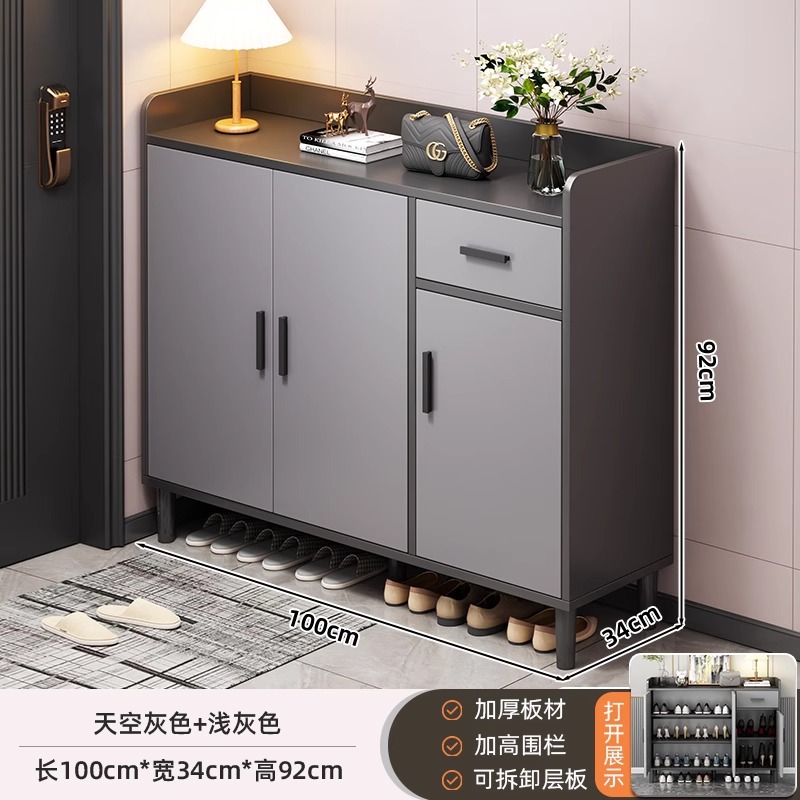 Armario de zapatos doméstico puerta interior nuevo tipo 2025 explosión pequeño armario de almacenamiento económico de gran capacidad estante de zapatos de pasillo