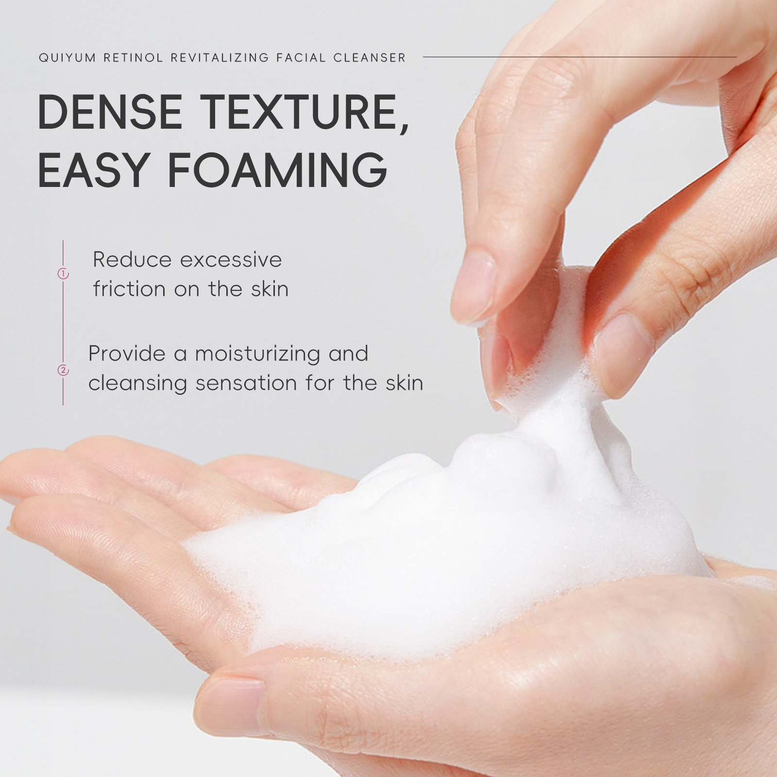 QUIYUM Retinol Facial Cleanser 50g, a cross-border skincare manufacturer, is a pore-cleansing, hydrating and moisturizing facial cleanser undefined