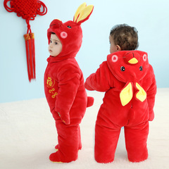 Chillee Bunny Autumn/Winter Newborn Baby Outwear Cute and Lively Little Rabbit Red Onesie