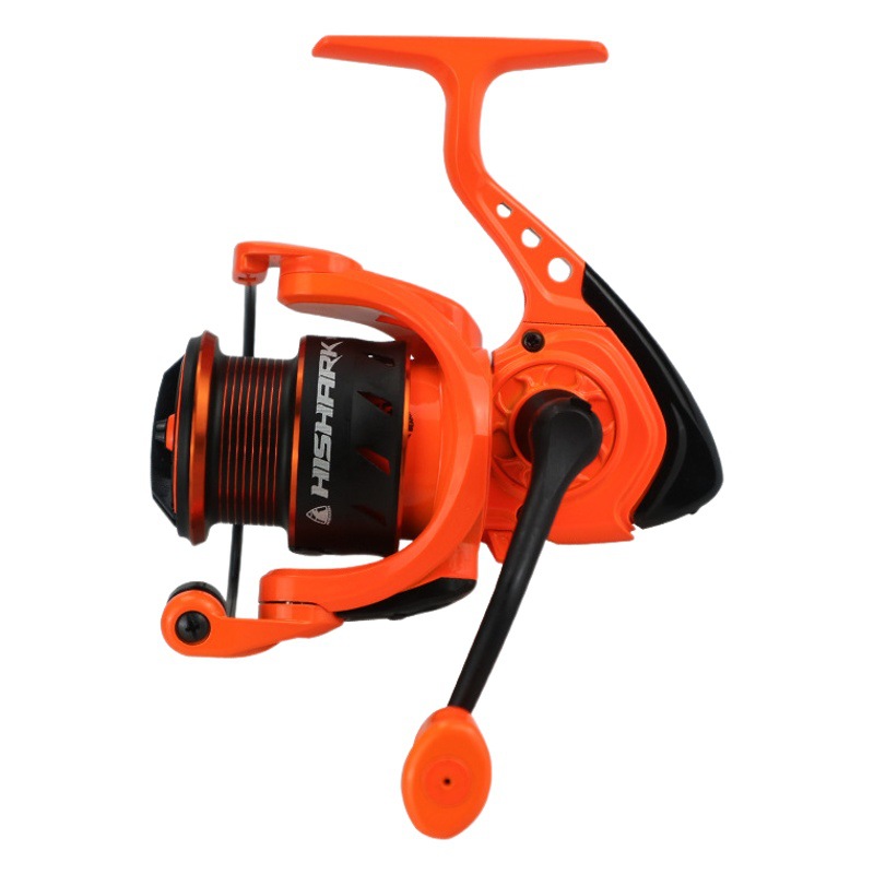 Carrete giratorio de pesca Black Shark, totalmente metálico, con relación de alta velocidad, sin huecos, para microobjetos, de largo alcance, para pesca en el mar, venta al por mayor.