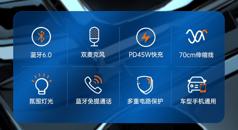 New T37 car MP3 player with dual Type-C ports, PD36W fast charging, Bluetooth FM transmitter, car MP3