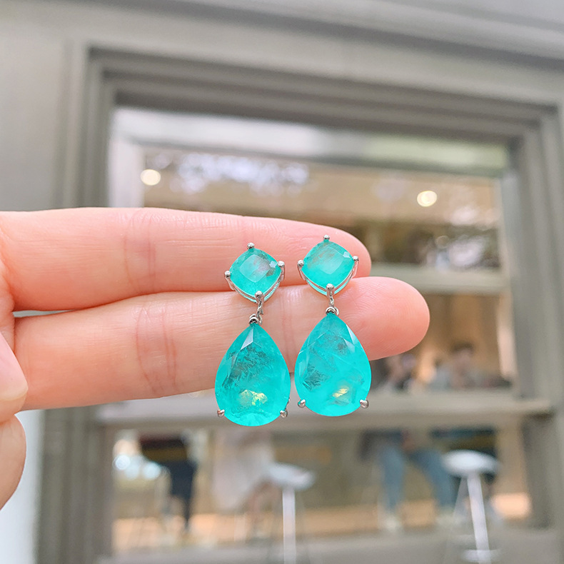 8g Weight Drop Earrings Classification 1 Pair Quantity Birthday Occasion Artificial Gemstones Material Geometric Pattern Women'S Gender Retro Style Retro Geometric Artificial Gemstones Women's Drop Earrings 1 Pair 8