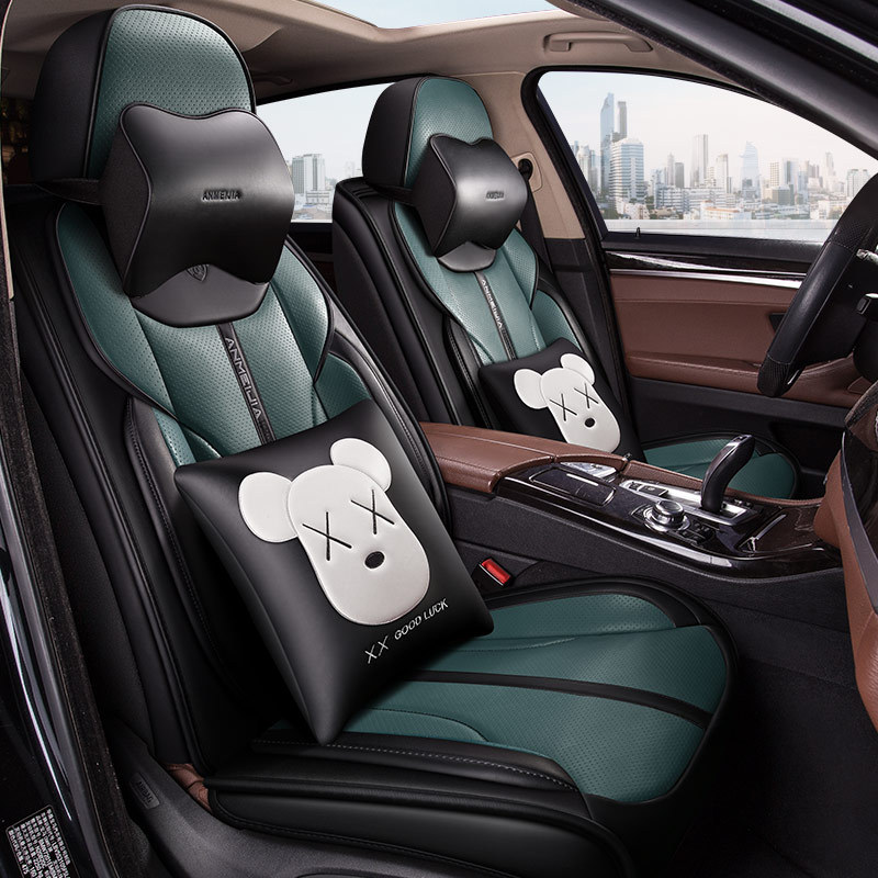 新款汽车座垫全包围全皮卡通可爱四季通用五座坐椅套厂家直供代发