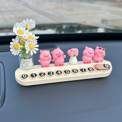 Beaver Car Temporary Aromatherapy Parking Number: Nömrəli dayanma kartı - white-daisy-4-mini-sea-holly-small-rose-white-scented-parking-plate