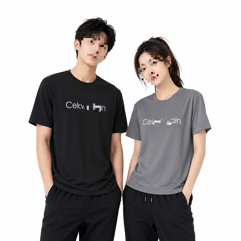 Men's Ice Silk Short-Sleeve Summer Fashion Casual Round-Neck Ck 3D Printed T-Shirt Breathable Half-Sleeve 2026 Summer Wholesale