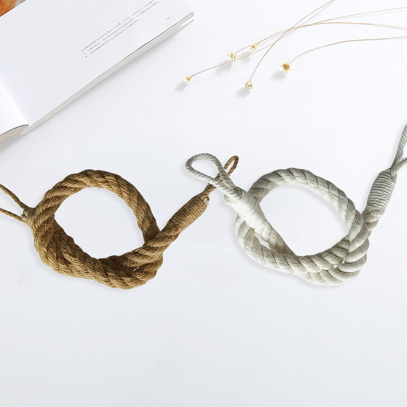 Fermacravatte per tende intrecciati in cotone e lino boho_voghion.com