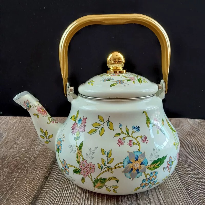 Manufacturer Wholesale Enamel Pot, Enamel Kettle, Teapot, Water Kettle, Milk Tea Pot, Induction Cooker Pot, Coffee Pot, Retro Nostalgic Pot