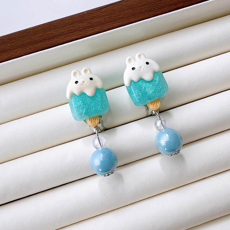 12 # Blue Ice Cream Ear Clips (bolsa)