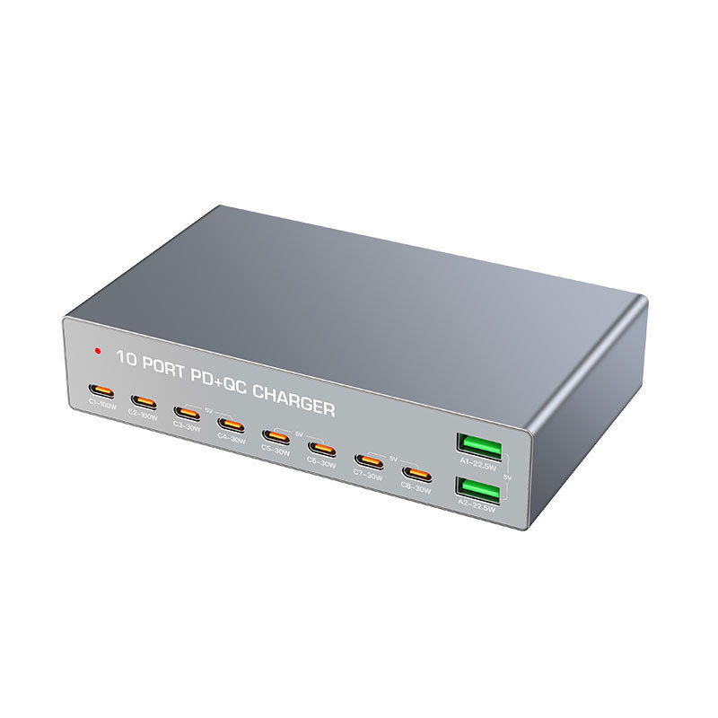 140W Multi-Port Charger, Cross-Border Hot-Selling Model, A/C Port Fast Charging, Multi-Port USB Charger, Desktop Charging Station