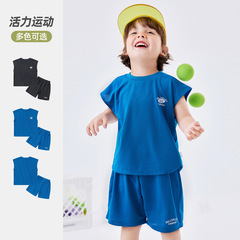 【Quick-dry Mesh】Dudu's Boys' Tank Top Set Summer Children Two-Piece Summer Outfit for Big Kids Basketball Clothes Trendy