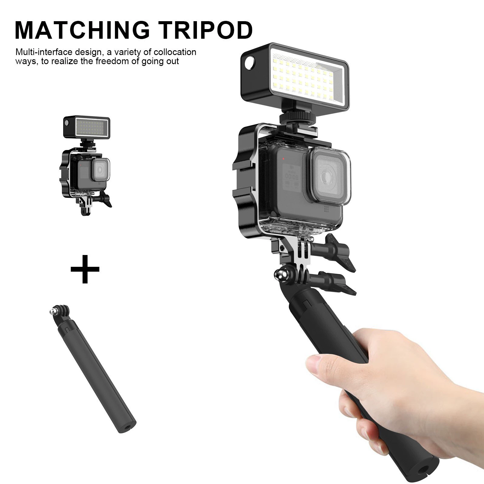 Фонарь для дайвинга, свет для съемки, подходит для камеры GoPro, водонепроницаемое освещение для спортивной камеры DJI Action5 для подводной фотографии