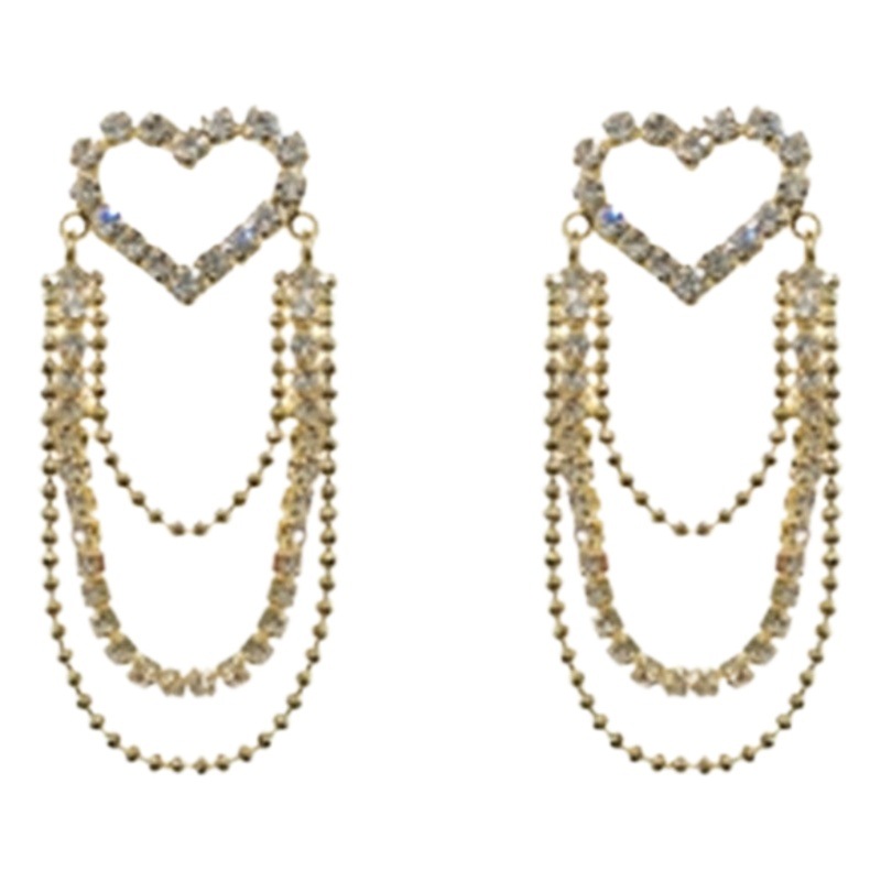 @Oferta Especial@ Pendientes Largos Coreanos con Borla y Corazón Hueco para Mujer, Diseño Exclusivo, Pendientes de Lujo de Alta Gama.