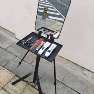 [Outdoor] Outdoor Hairdressing Mirror with Stand, Foldable and Portable, Suitable for Hairdressing Stalls, Multifunctional and Stable