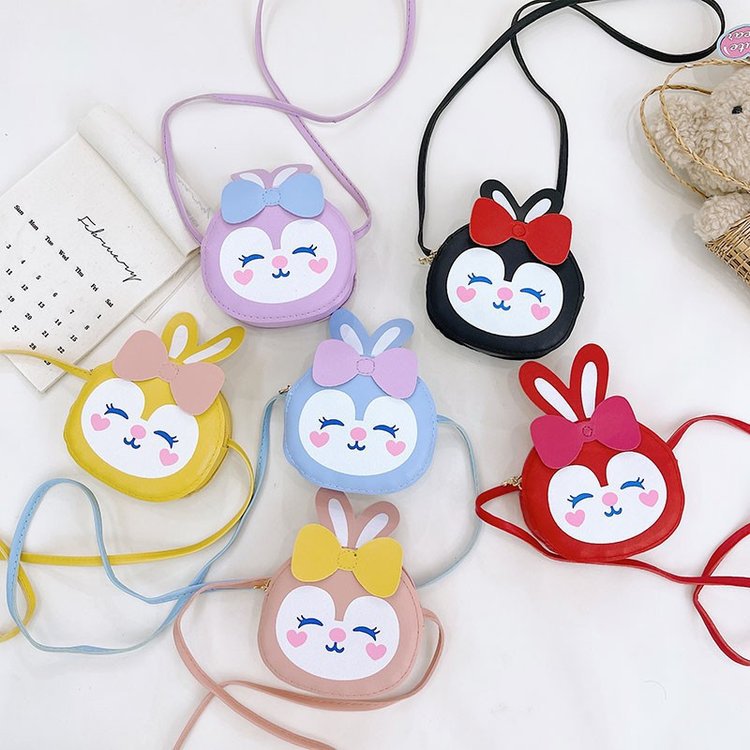Cartoon Bunny Mini Coin Purse 2024 New Cute Little Girl Shoulder Bag Fashionable Western Style Crossbody Bag