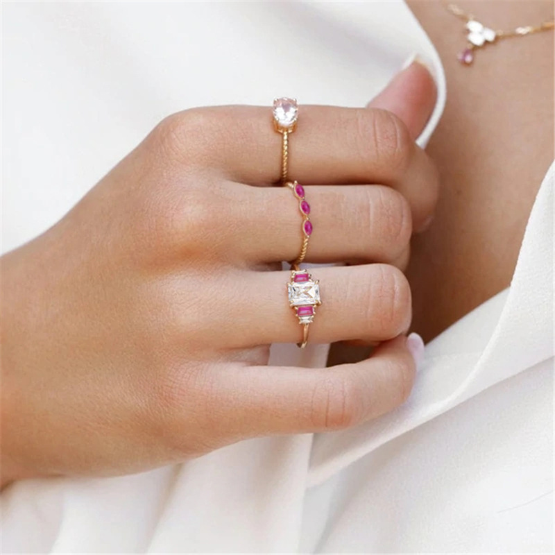 Simple Style Round Sterling Silver Plating Zircon Rings 1 Piece
