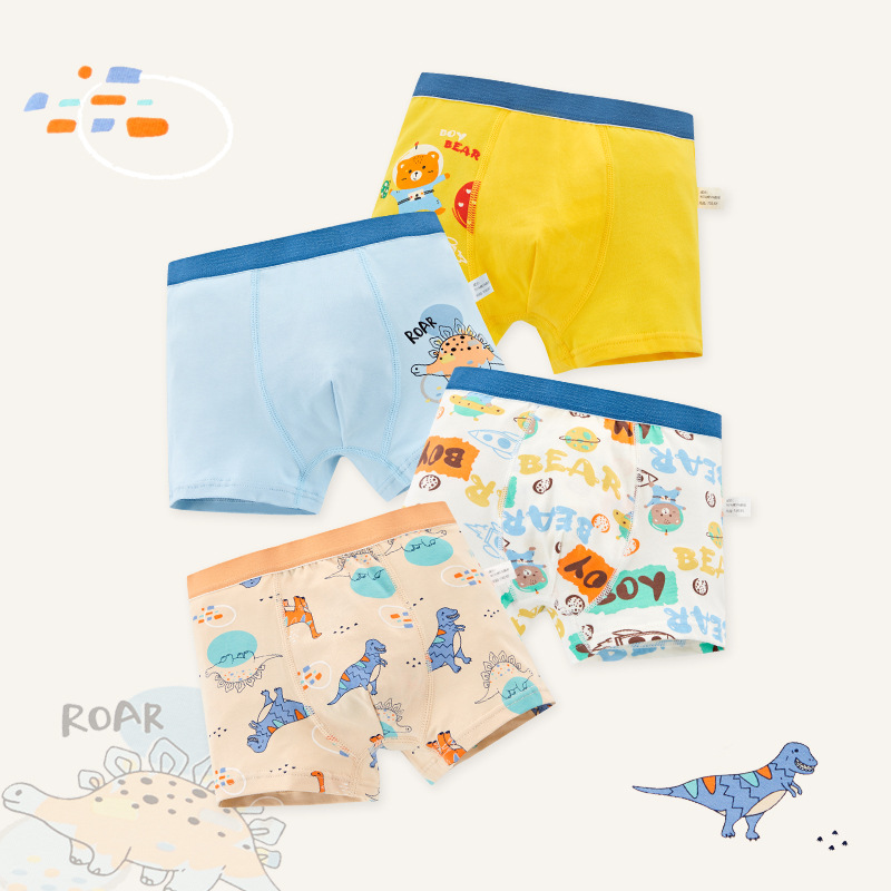 Wholesale 24 New Boys' Children's Combed Cotton Underwear Boxer Baby Boys' Class A Large Children's Boxer Shorts