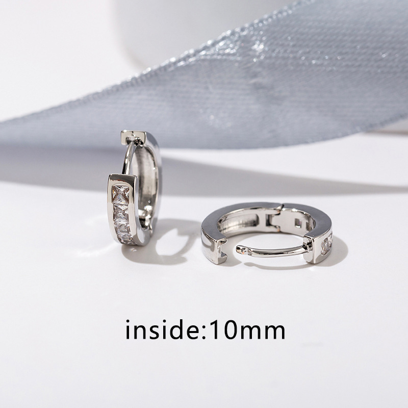 Cross-Border accesorios de moda pendientes europeos y americanos populares micro incrustaciones de ZIRCON ventiladores pequeños pendientes de oro rosa pendientes simples