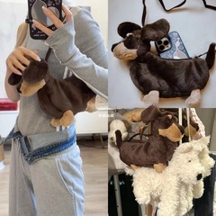 脇の下バッグ新しいぬいぐるみダックスフントウエストハイランド子犬人形メッセンジャーバッグショルダーバッグ人形バッグ