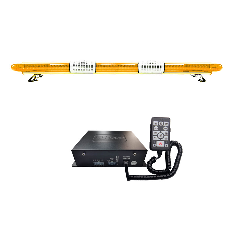 Car LED Roof Long Strip Warning Light Red Blue Yellow Strobe Light 1.8m + Dual Horns + Siren 9400E