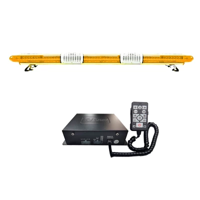 Car LED Roof Long Strip Warning Light Red Blue Yellow Strobe Light 1.8m + Dual Horns + Siren 9400E