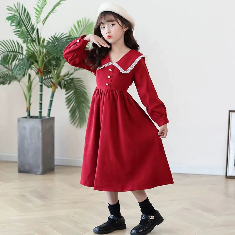 Dress, autumn solid uniform, universal girl doll, long-sleeve, small princess costume, for teenagers