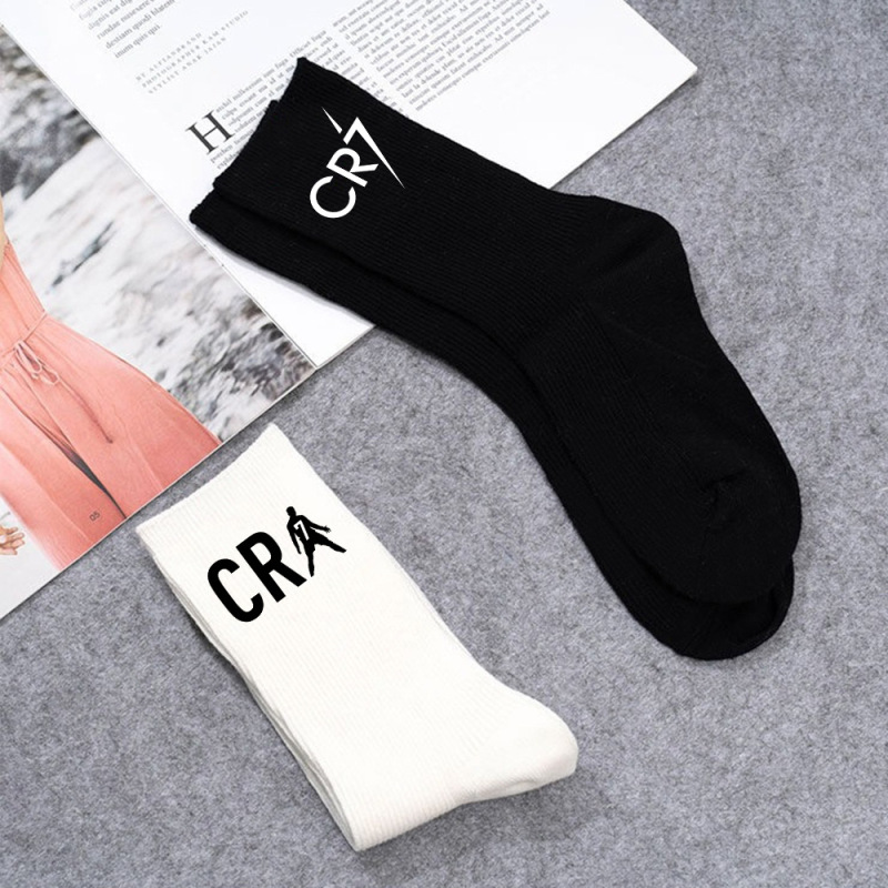 Cr7 Black and White Printed Socks Fashionable Printed Cartoon Student Cotton Socks Korean Style Street Trendy Breathable Mid-Calf Socks Cr7 Black and White Printed Socks Fashionable Printed Cartoon Student Cotton Socks Korean Style Street Trendy Breathable Mid-Calf Socks