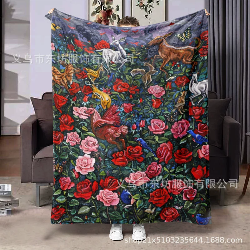 Особенности ретро растения цветы теплые и удобные фланелевые одеяла