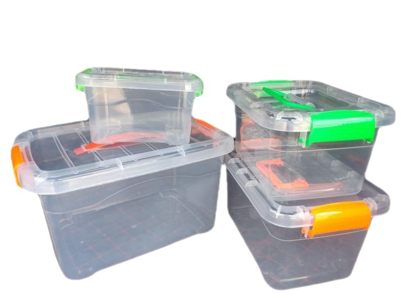 Caja de almacenamiento transparente Caja de acabado Caja de plástico con cubierta Caja de almacenamiento portátil Caja de almacenamiento de ropa Caja de acabado