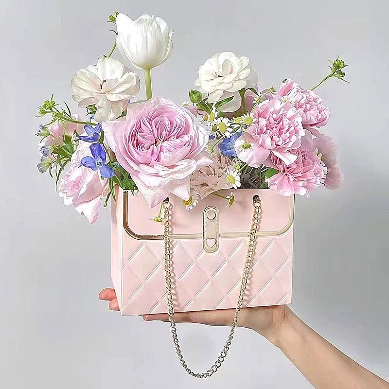 Caja de embalaje de flores de Huaxi, marca de moda, estilo coreano, pequeña fragancia, festival de Qixi, caja de flores plegable, caja de flores de lujo, caja de flores exquisita.