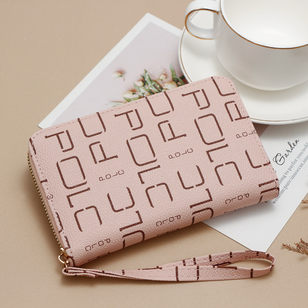 Nuevo bolso de tarjetas de mujer billetera con cremallera de moda impresión de tendencia bolso de tarjetas de visita de gran capacidad bolso de mano bolso de cambio al por mayor