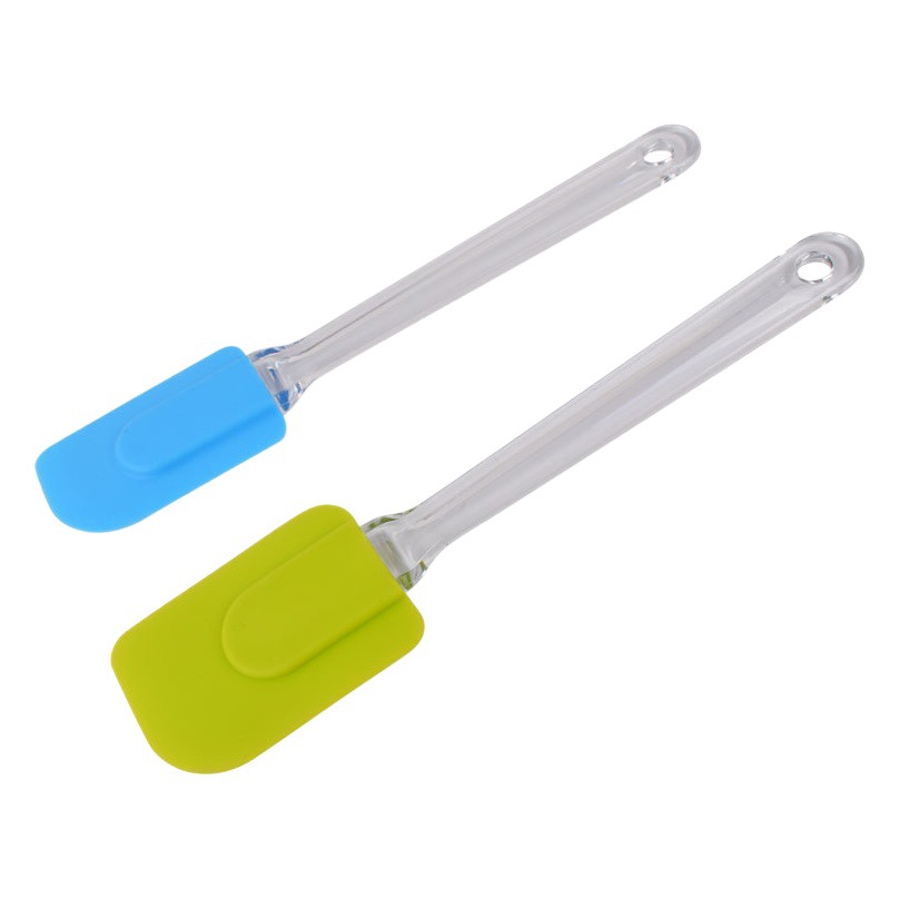 Mango transparente de silicona suave raspador crema mermelada de mantequilla espátula de helado para hornear pastel raspador