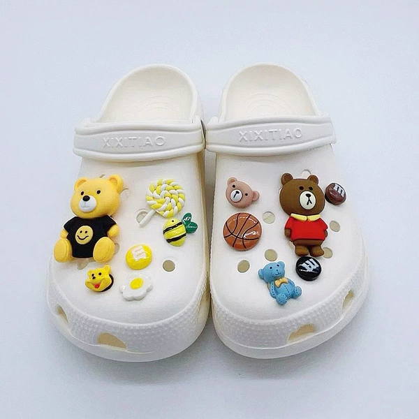 12 shoe buckle "Smile Bear+Brown Bear"