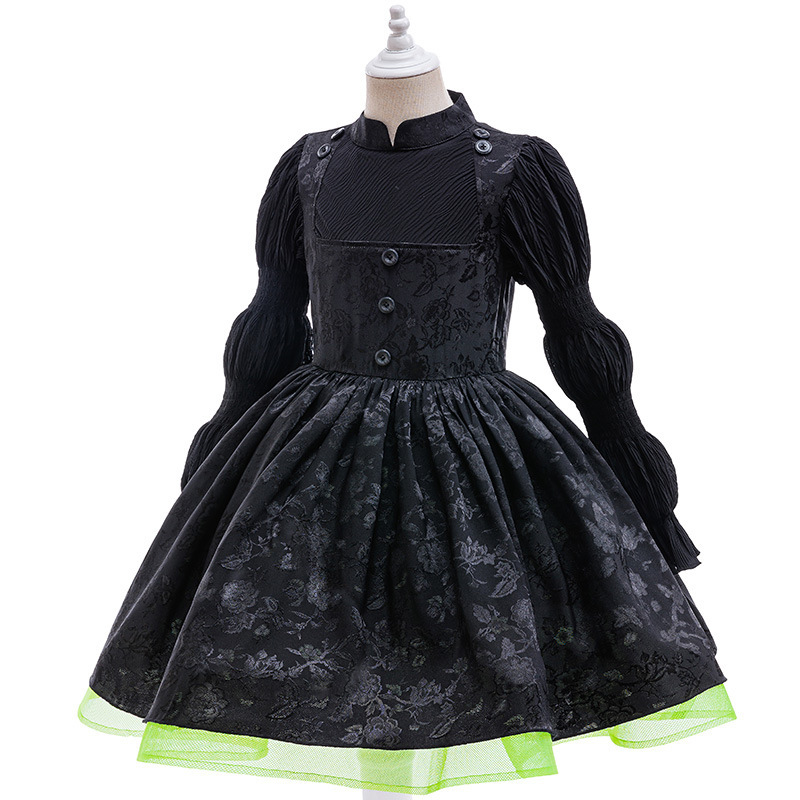 女の子ハロウィンアイブバ魔法の邪悪な魔女黒魔女ドレスcos服パーティーキッズドレス|undefined