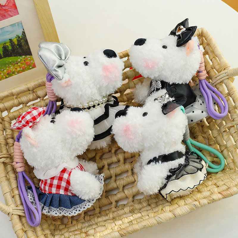 West Highland Color cuerda felpa colgante muñeca colgante garabateado cachorro muñeca bolso llavero muñeca colgante regalo