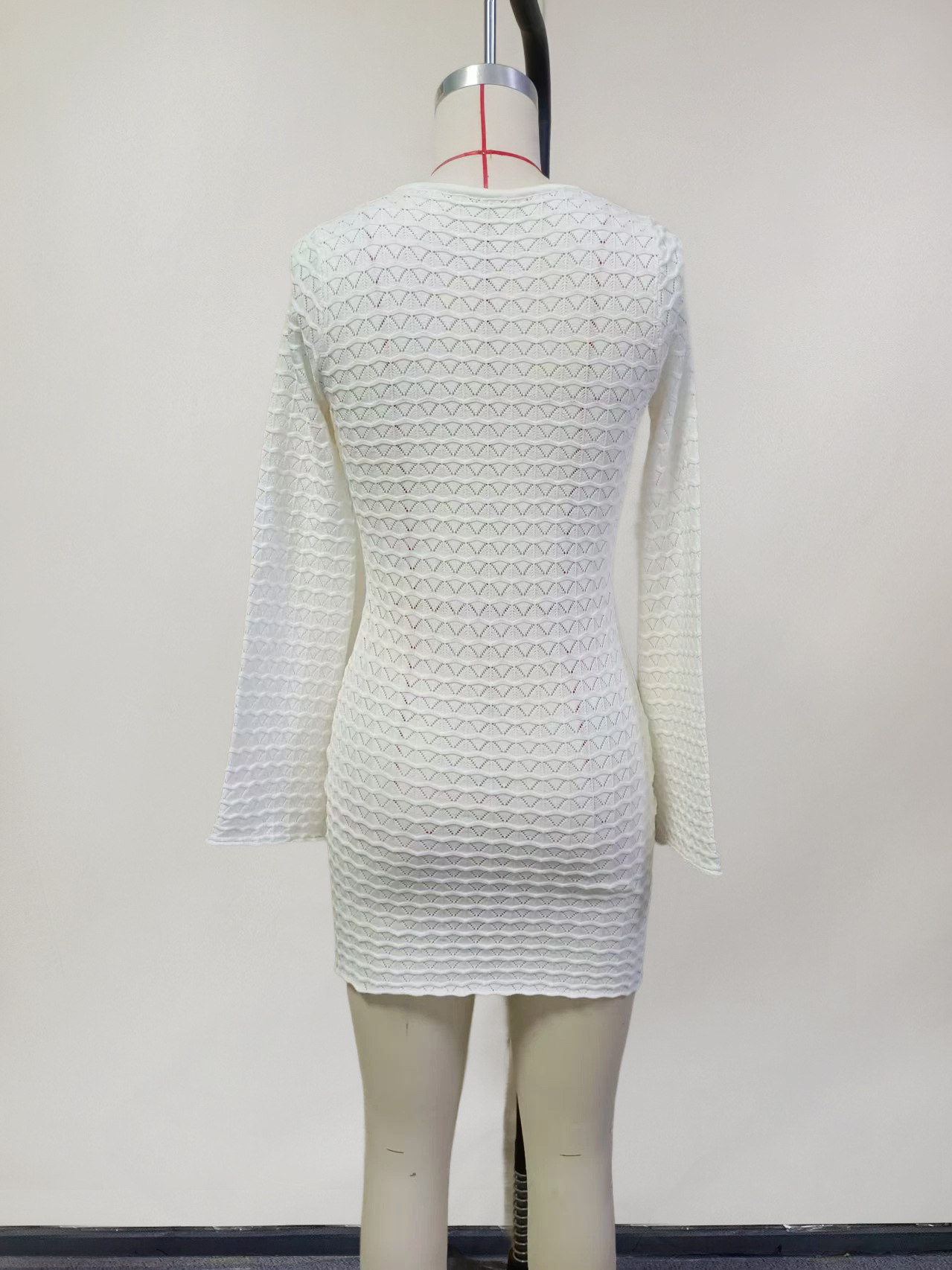 Vêtements pour femmes, couleur unie, sexy, enveloppé dans les hanches, tricoté, plage, bikini, maillot de bain, vêtements de protection solaire_voghion.com