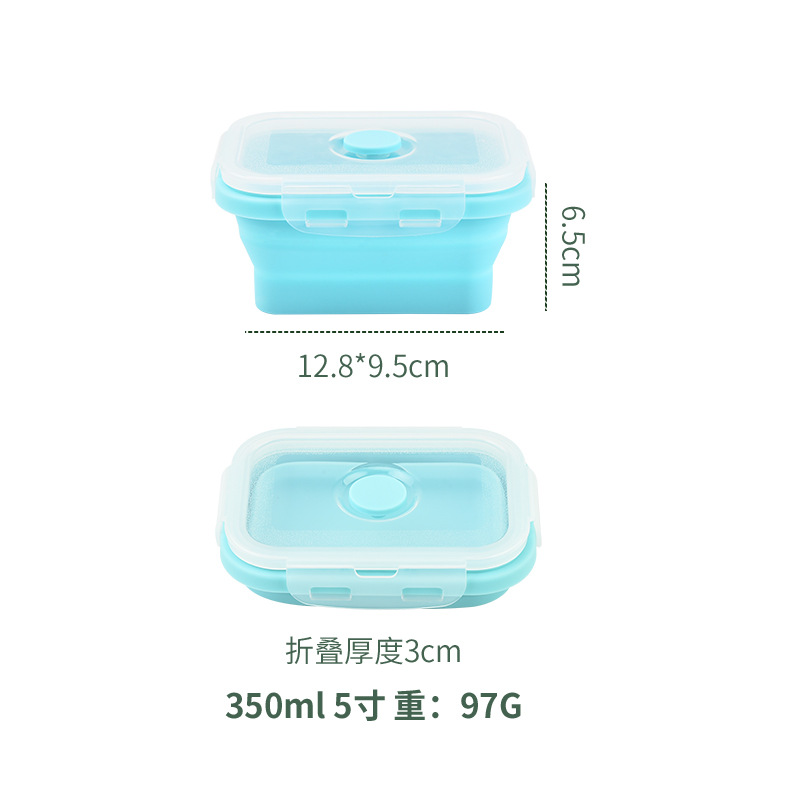 Fiambrera de silicona plegable redonda de 4 piezas caja bento creativa caja de almacenamiento de tazón plegable para el hogar juego de caja de conservación