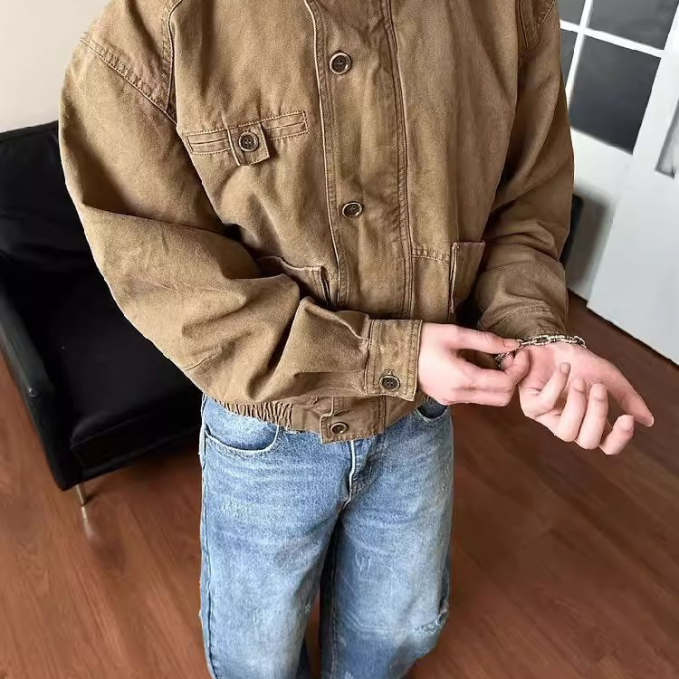 Spring and Autumn American Retro Heavyweight Canvas Detroit Work Jacket Men's Carhartt Barnhill Jacket Trendy Brand