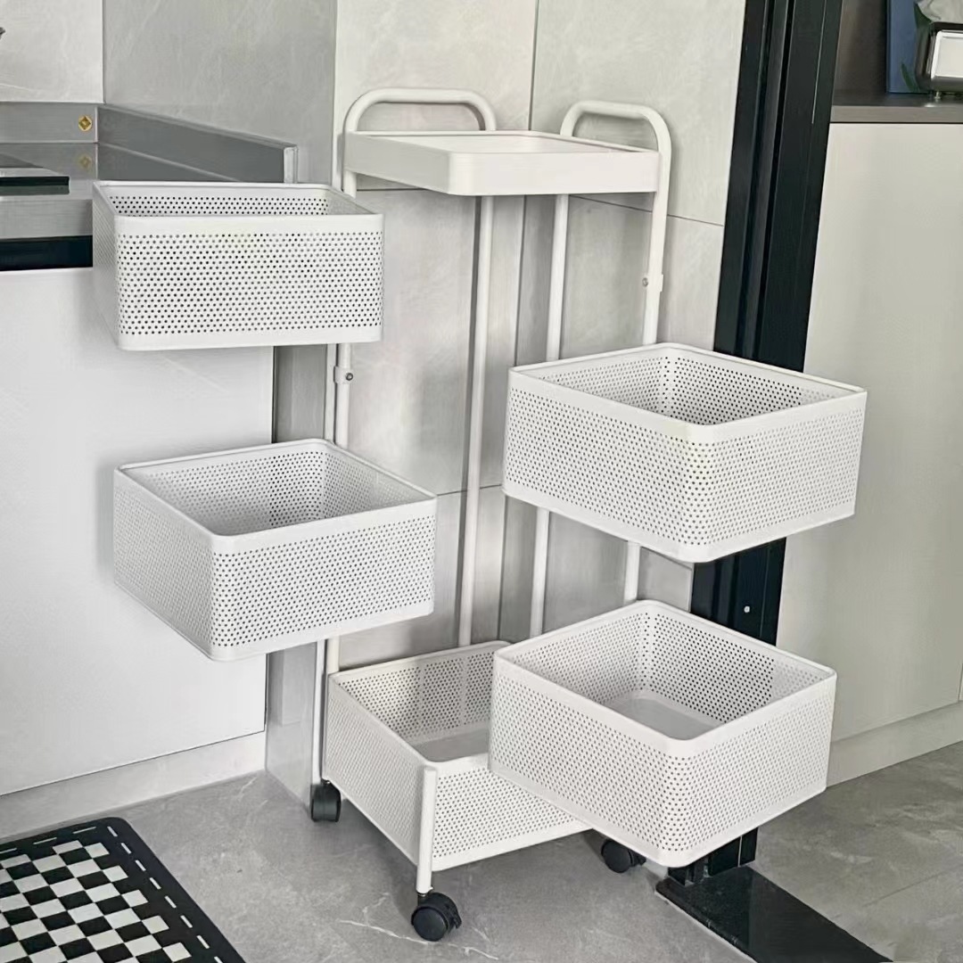 Estante de almacenamiento de cocina de carro pequeño estante de almacenamiento de bocadillos móviles multicapa estante de almacenamiento multifuncional estante de almacenamiento de artículos diversos