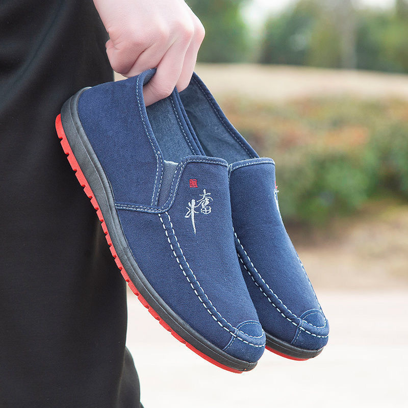 Zapatos de tela viejos de Beijing zapatos casuales transpirables de los hombres zapatos de papá primavera y otoño de fondo suave desodorante slip-on Zapatos de lona image 5