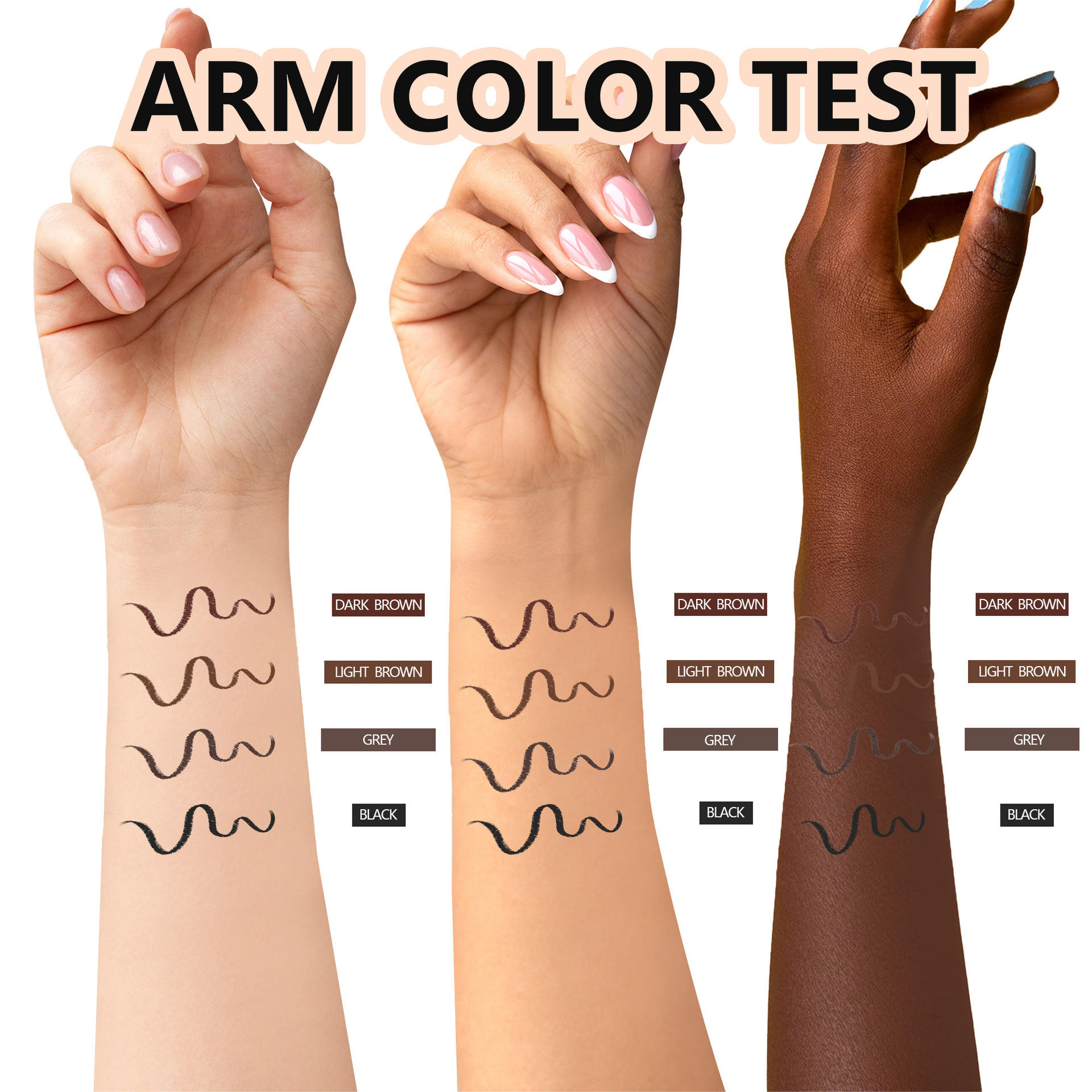SHCOETY dual-head eyebrow pencil with eyebrow glue, automatic rotation, waterproof, non-fading, natural and long-lasting eyebrow dye, 4-color cross-border undefined