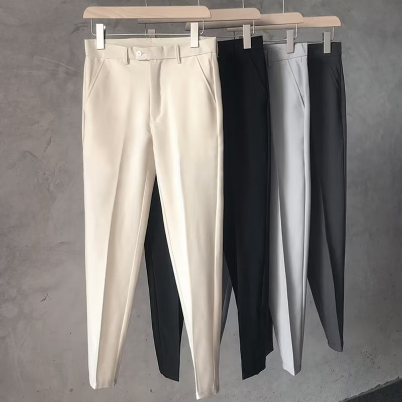 Small Western Pants Men's Hanging Pants Korean Style Trendy Slim-Fit Leg Casual Pants Men's Autumn and Winter Straight-Leg Pants Small Western Pants Men's Hanging Pants Korean Style Trendy Slim-Fit Leg Casual Pants Men's Autumn and Winter Straight-Leg Pants
