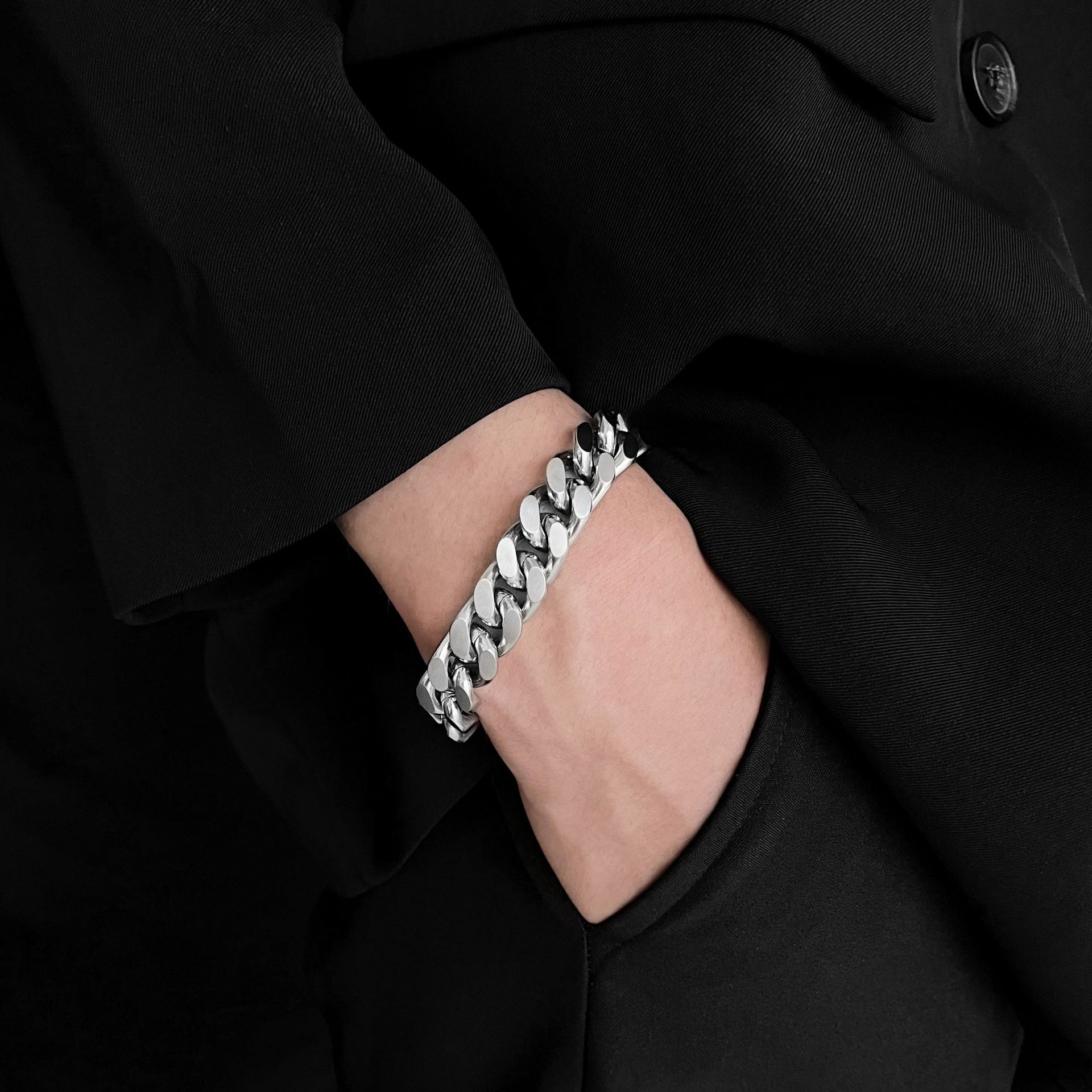 Simple Style Geometric Titanium Steel Polishing Unisex Bracelets 1 Piece