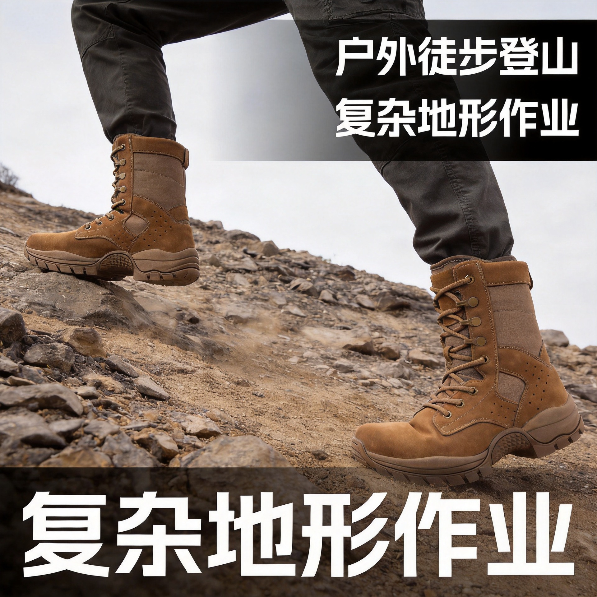 JIHUA 3303 botas de combate marrón ultra ligeras botas tácticas anti-perforación botas 21 botas de combate zapatos militares